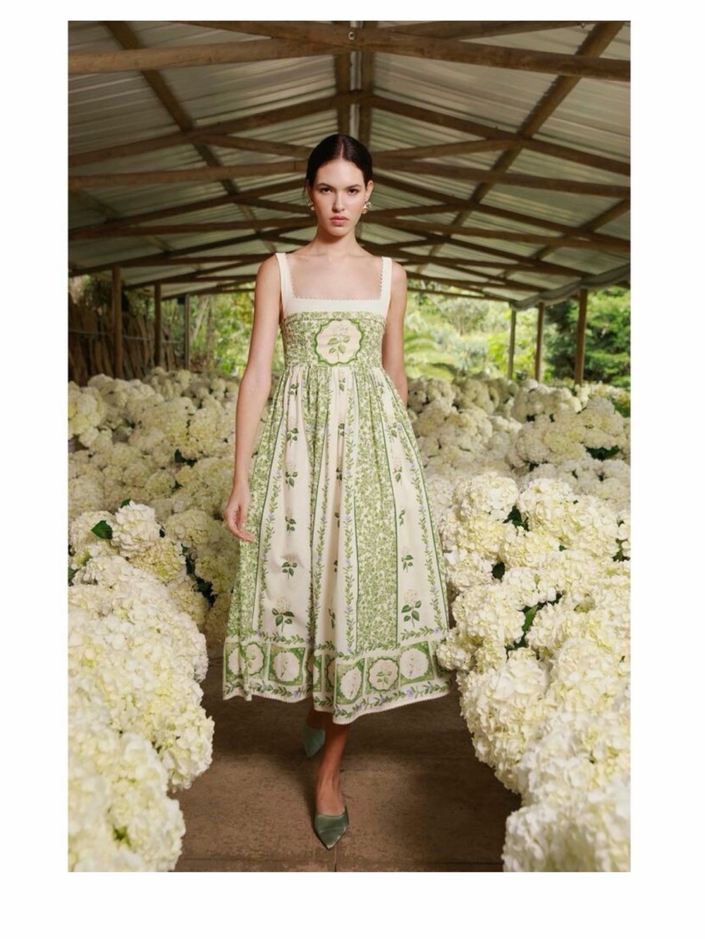 Agua by Agua Bendita Barbara floral cotton midi dress